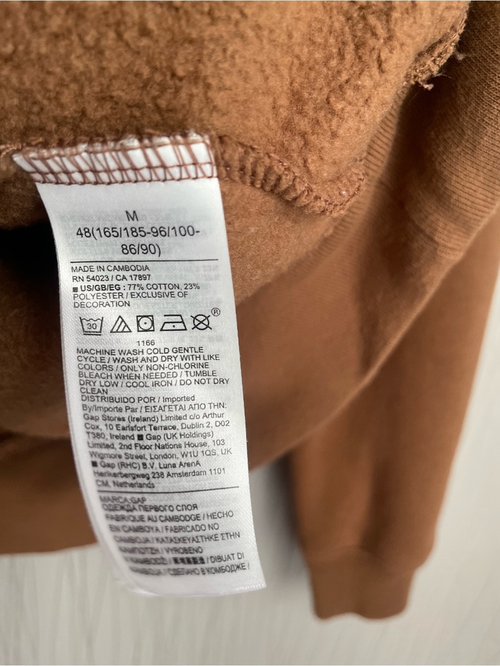 Gap Men’s Brown Logo Hoodie Sweatshirt Size Medium - Picture 6 of 8